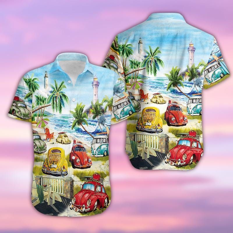 Felacia [Hawaii Shirt] Camping Car Beach Sunny Unisex Hawaiian Aloha Shirts-ZX2506